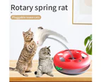 Cat Toys, Interactive Cat Toys for Indoor Cats, Funny Kitten Toys, Pet Cat Spring Toy with Moving Balls Catch Exercise-Red