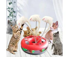 Cat Toys, Interactive Cat Toys for Indoor Cats, Funny Kitten Toys, Pet Cat Spring Toy with Moving Balls Catch Exercise-Red