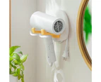 Hair Dyer Holder Foldable Removable Plastic Universal Wall-mounted Bathroom Hair Dryer Rack Household Supplies - White