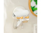 Hair Dyer Holder Foldable Removable Plastic Universal Wall-mounted Bathroom Hair Dryer Rack Household Supplies - White