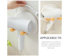 Hair Dyer Holder Foldable Removable Plastic Universal Wall-mounted Bathroom Hair Dryer Rack Household Supplies - White