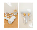 Hair Dyer Holder Foldable Removable Plastic Universal Wall-mounted Bathroom Hair Dryer Rack Household Supplies - White