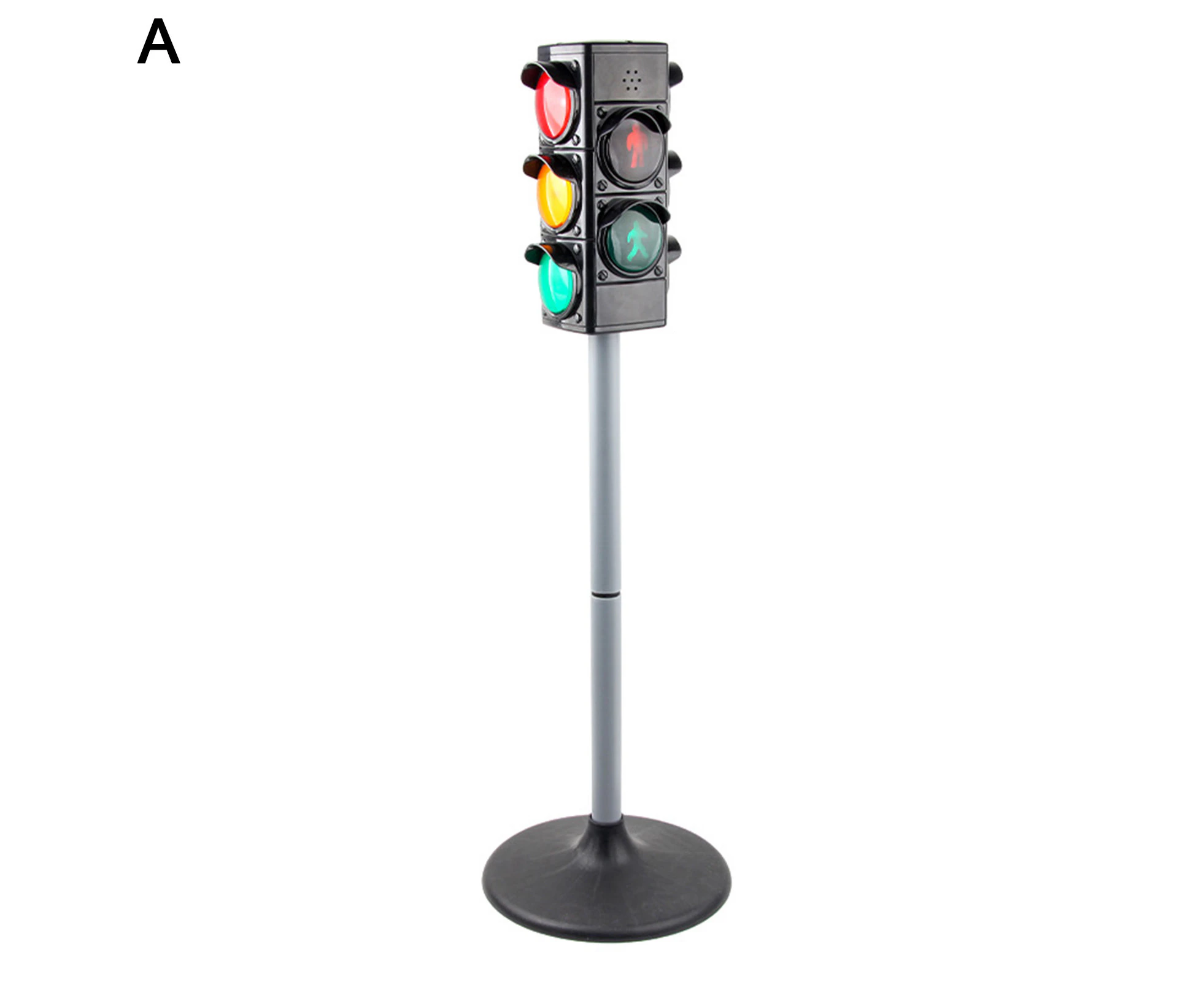 Leiou Traffic Light Toy Height Adjustable Kids Toy Educational Sound Flashing Traffic Light Model for Home-