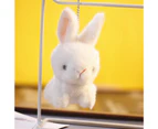 Bunny Keychain Skin-friendly Vivid Appearance Decoration Pendant Accessories Rabbit Faux Fur Keychain for Bag-White