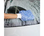 Car Vehicle Microfiber Washing Glove Cleaning Soft Thicken Mitten Brush Tool Red White