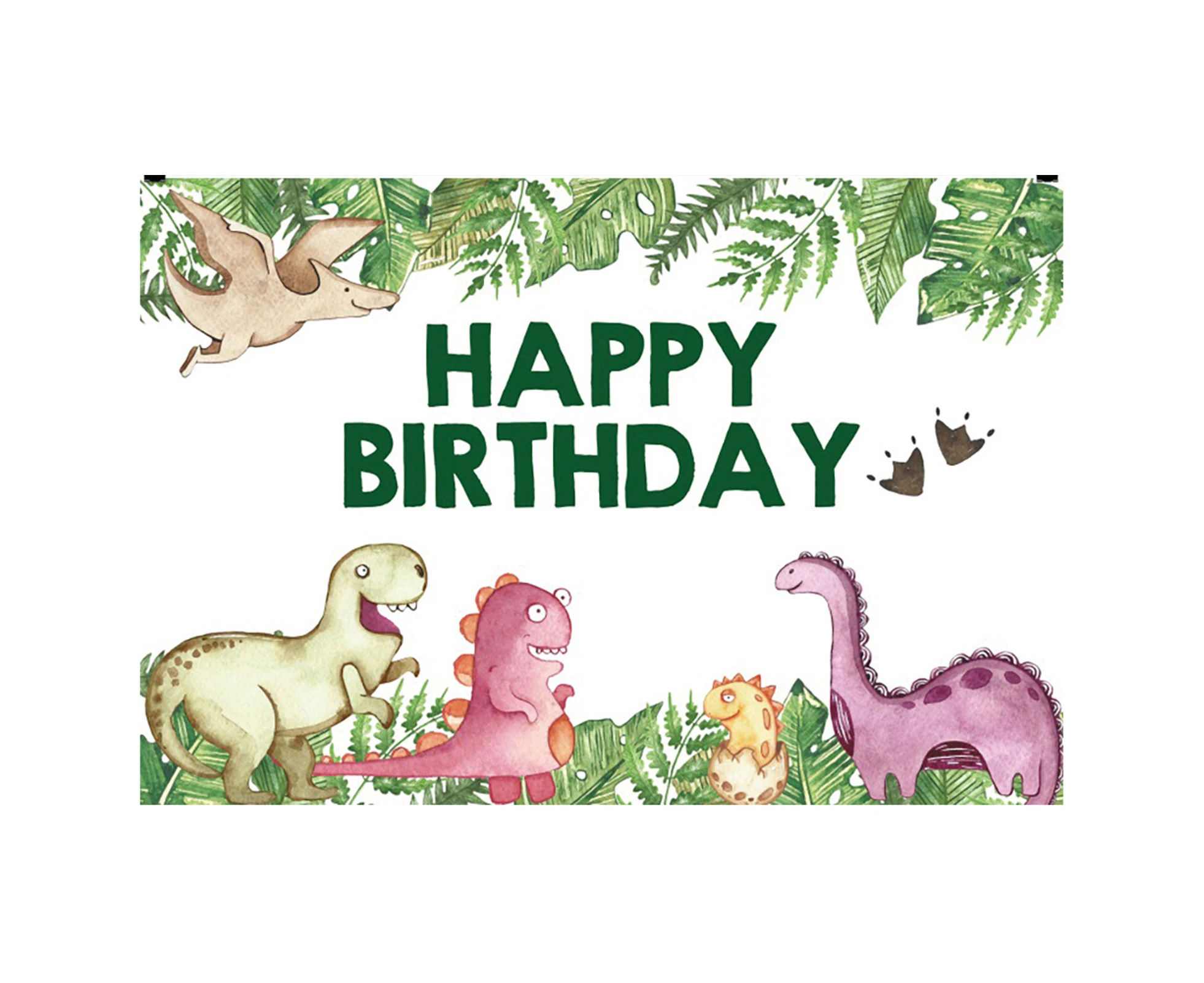 Exquisite Wide Application Backdrop Lightweight 3D Dinosaur Birthday Background Screen for Party  C