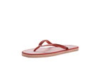 RIVERS - Womens Summer Shoes - Red Thongs - Slides - Basics Beach Footwear - Thick Strap - Comfy Lightweight Mules - Classic Design - Work Fashion - Red