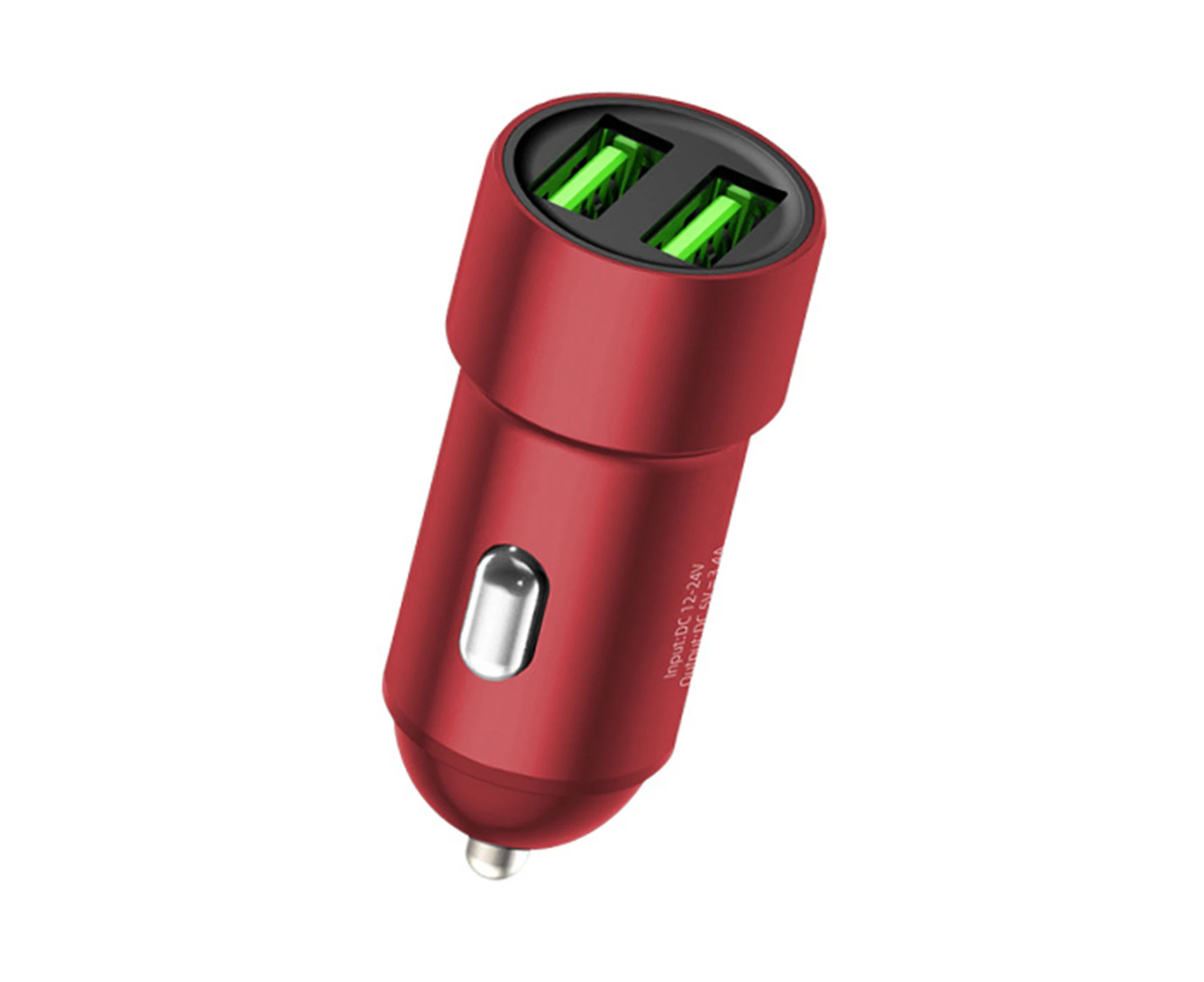 Centaurus 2 Ports Fast Charging 3.4A Dual USB Car Phone Charger Adapter for Auto-Red