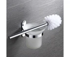 Toilet brush and holder toilet brush set, no drilling, stainless steel material no punching toilet brush holder