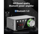 Bluebird Digital Bluetooth-compatible 5.0 HiFi Power Audio Amplifier USB TF Card MP3 Music Player-Silver