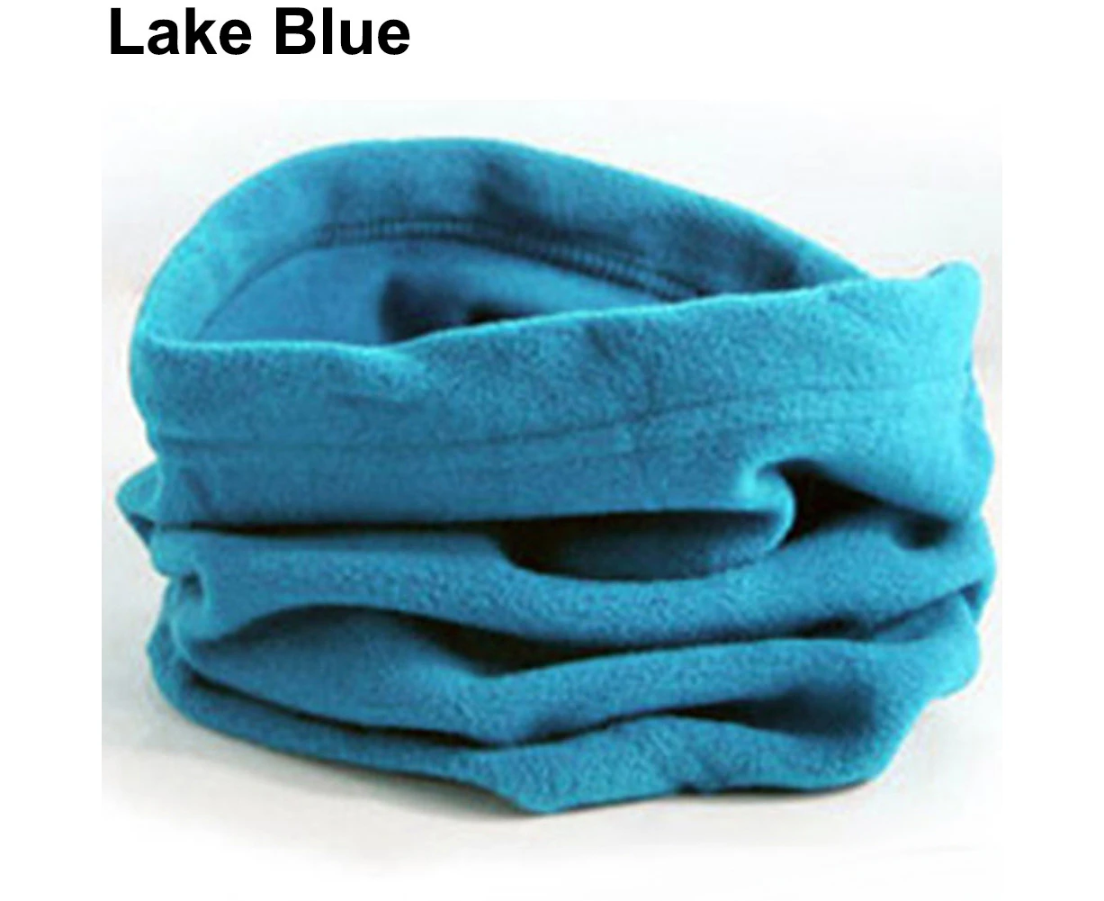 Polar Fleece Thermal Neck Warmer Winter Sports Gaiter Face Mask Snood Hat Scarf Lake Blue