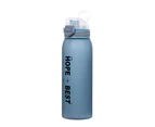 900ML Water Bottle Large Capacity Scratch-Proof Flip Top Leak-proof BPA Free Drinking Water Bottle for Outdoor Sports-Cyan