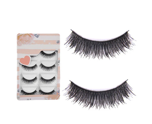 SunnyHouse 5 Pairs Natural Thick Cross Handmade Eye Lashes Extension Makeup False Eyelashes