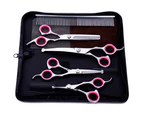 4CR Stainless Steel Safety Round Tip 6 in 1 Dog Grooming Scissors