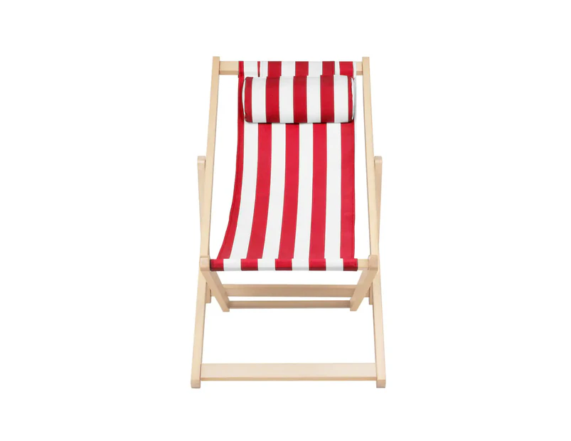 Red stripes Outdoor Furniture Chairs Sun Lounge Folding Deck Beach Chair Patio Pool - Red stripes