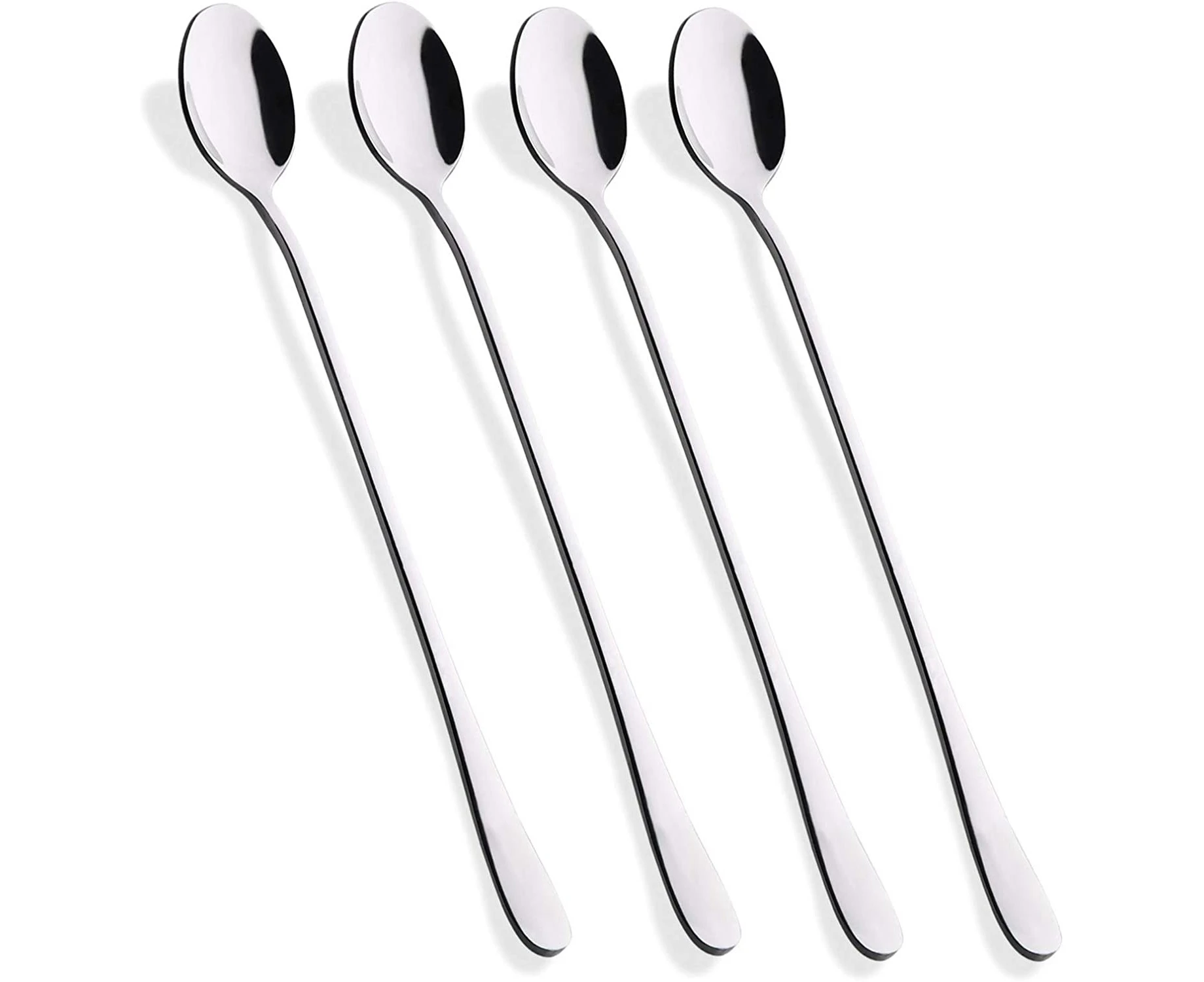 Hiware 9-Inch Long Handle Iced Tea Spoon, Coffee Spoon, Ice Cream Spoon, Stainless Steel Cocktail Stirring Spoons, Set of 4