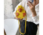 Fashion Women Girl Cartoon Duck Color Block Crossbody Messenger Shoulder Bag-White