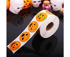 500 pcs Halloween Pumpkin Round Stickers Decals for Party Decor Candy Bag Gifts Stickers Envelope