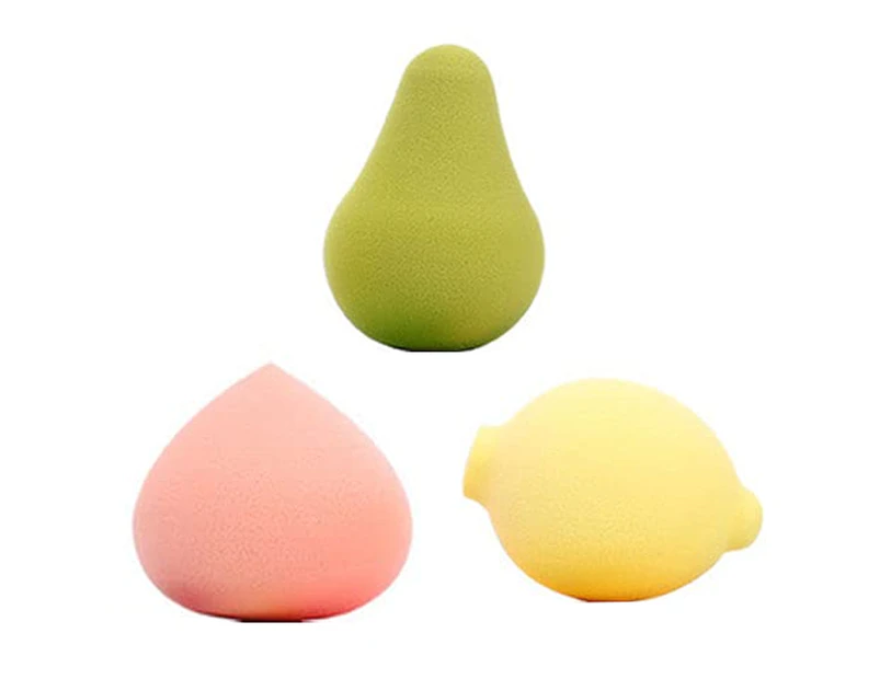 Makeup Sponges Set, Cute Fruit Foundation Blending Multi-Colored Blender Avocado Peach lemon Beauty Sponge