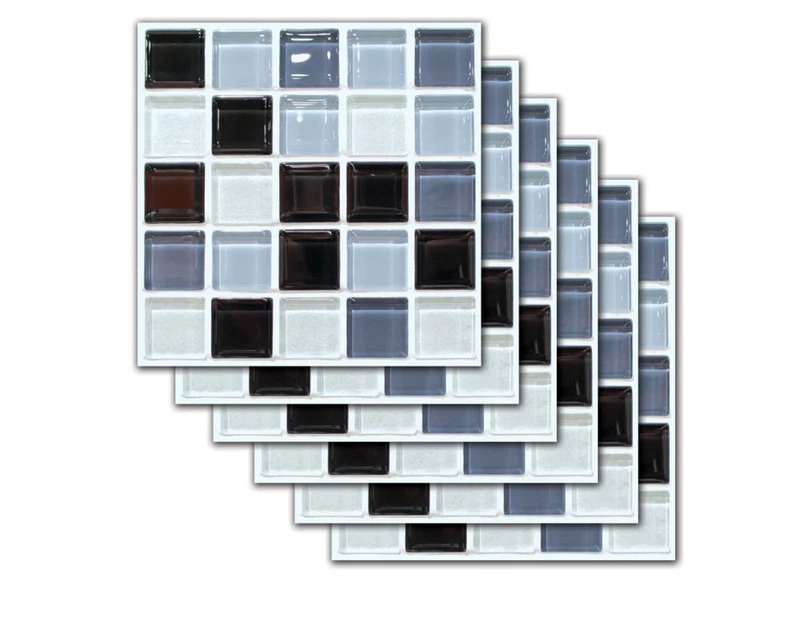 2SETS  6pcs/set Self-adhesive Mosaic Pattern Wall Sticker Waterproof Stereo Simulation Tile Paste FX705