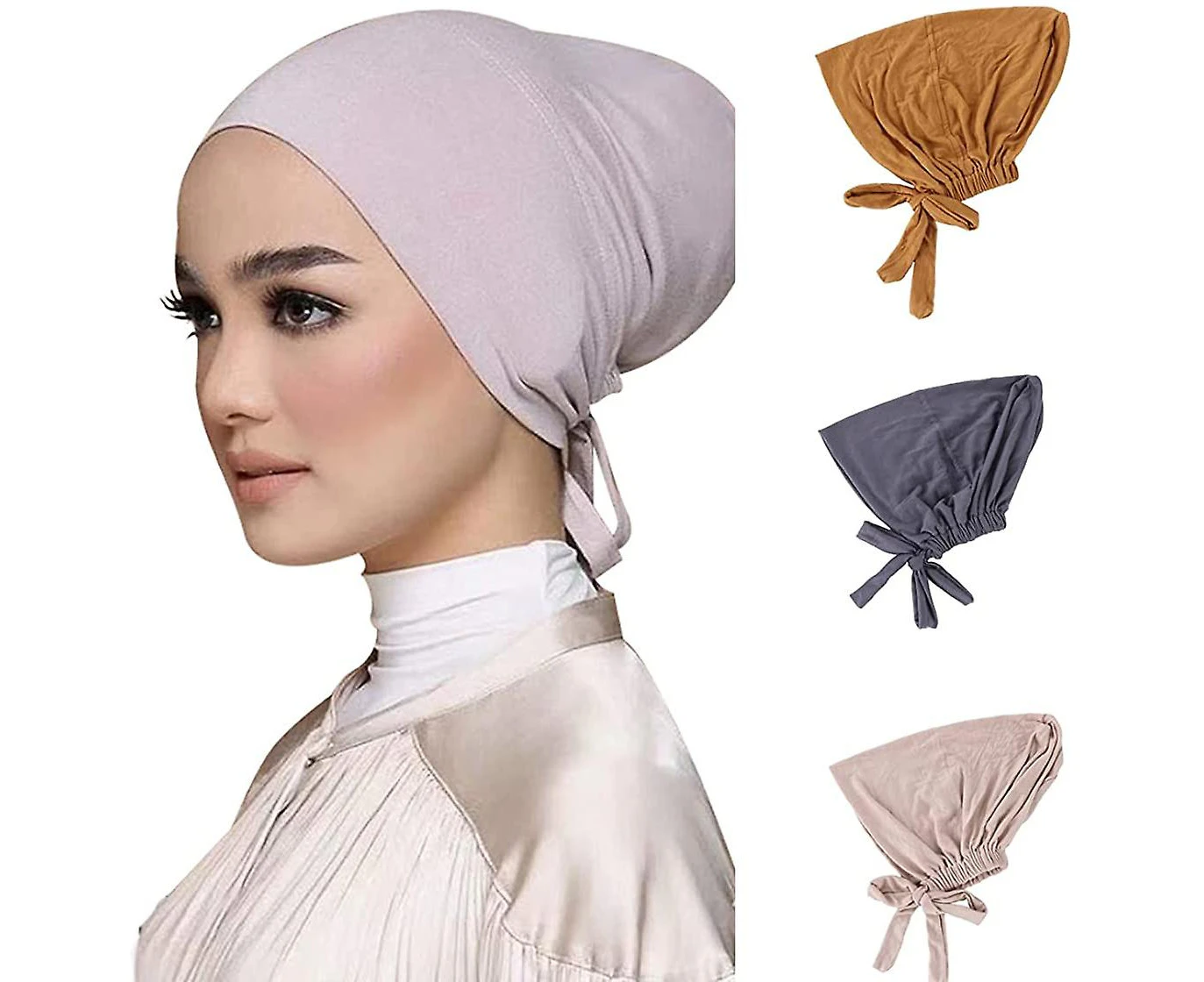 Chemo Headwear Hair Cover Inner Beanies Hat - Pink