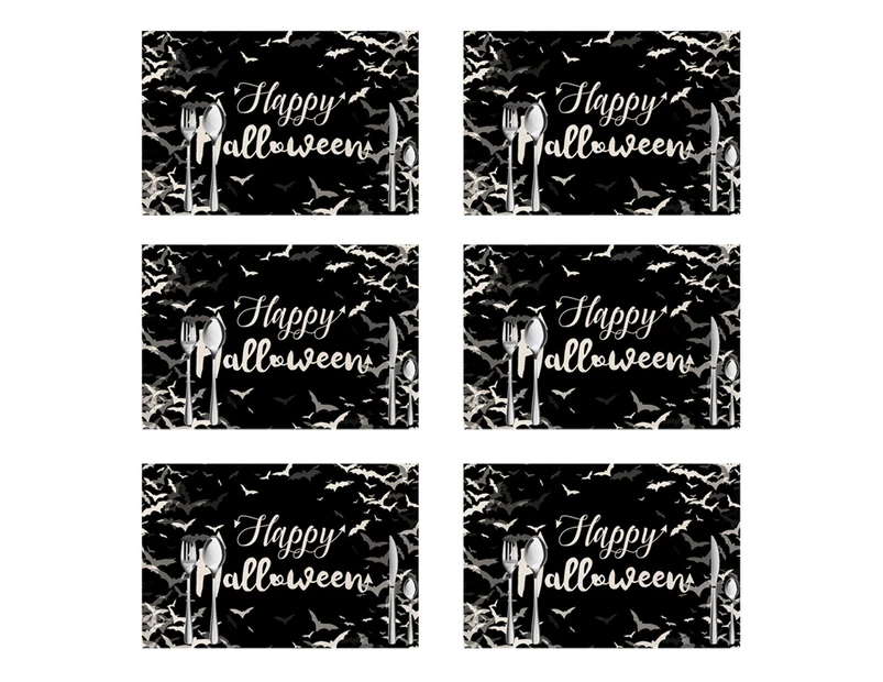 Modern-6pcs Halloween Decorative Placemats, Linen Durable Table Mats-style4