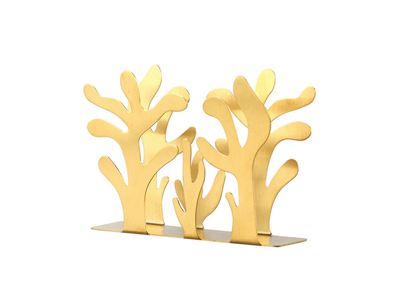 Mbg Napkin Holder Tree Shape Decorative Stainless Steel Small Human Tableware Pattern Serviette Rack Table Decor-Golden A - Golden