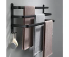 Wall-mounted towel rack in aluminum-3 layers-waterproof-black-30 cm-for bathroom, kitchen, bathroom-30 cm