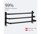 Wall-mounted towel rack in aluminum-3 layers-waterproof-black-30 cm-for bathroom, kitchen, bathroom-30 cm