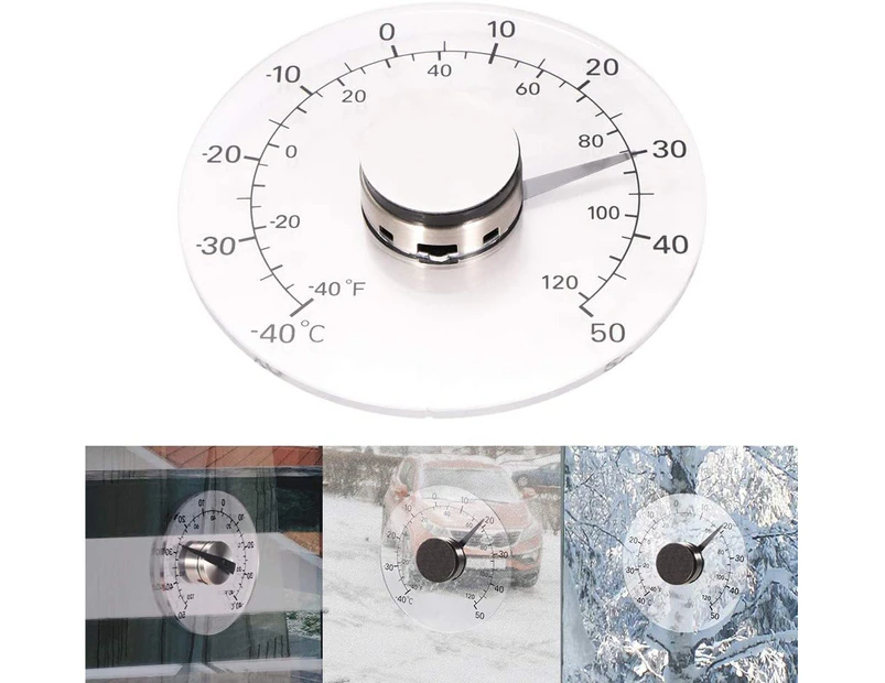Wall window thermometer, outdoor indoor household transparent thermometer, battery free self-adhesive waterproof clear temperature, monitoring meter