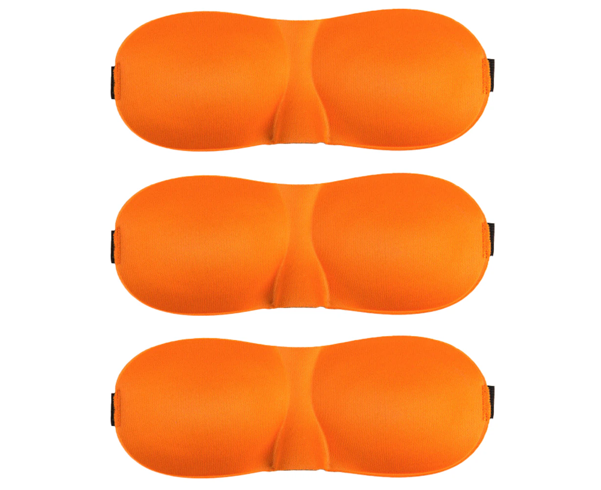 Sleep Mask Pack of 3, Light Blocking 3D Eye Masks for Sleeping, Blindfold for  Side Sleeper - Orange