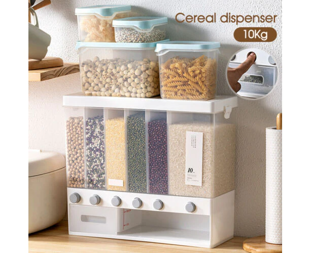 10Kg Kitchen Wall Rice Container Food Storage Case Bean Grain Cereal Dispenser