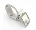 Business Men Casual Pin Buckle Waist Strap Faux Leather Belt Waistband Accessory White