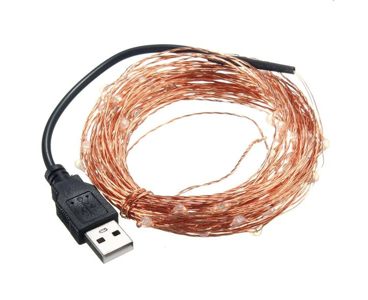 Usb Copper Wire Led String Fairy Light For Christmas Party Decor