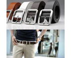 Business Men Casual Pin Buckle Waist Strap Faux Leather Belt Waistband Accessory White