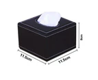 Sunshine Faux Leather Square Paper Holder Tissue Dispenser Storage Box Car Home Decor- Black Alligator Print