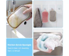 6 Pack Multi-Purpose Scrub Sponges for Kitchen, Non-Scratch Microfiber Sponge Along with Heavy Duty Scouring Power