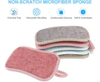 6 Pack Multi-Purpose Scrub Sponges for Kitchen, Non-Scratch Microfiber Sponge Along with Heavy Duty Scouring Power