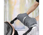Winter Warm Baby Car Windproof Plush Protective Cover Stroller Handle Gloves-Grey Split Type