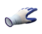 Durable Waterproof Thorn Resistant Anti Skid Outdoor Gardening Protective Gloves Blue + White
