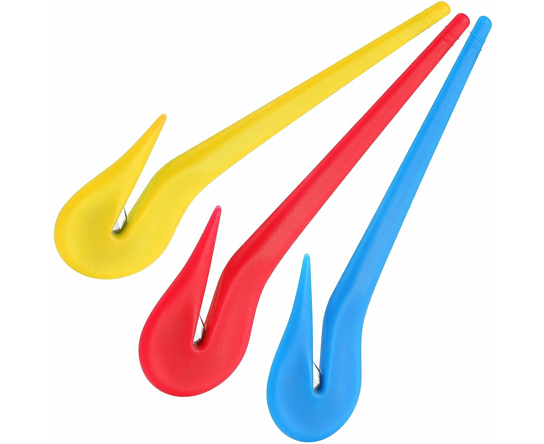 3 Pcs Elastic Hair Bands Remover Cutter, Picks For Cutting Pony Rubber Hair Ties, Pain Free Ponytail Remover Tool, Blue Red Yellow