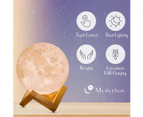 15cm 3D Printed Lunar Lamp Moon Light USB Charging Night Lights for Kids Room