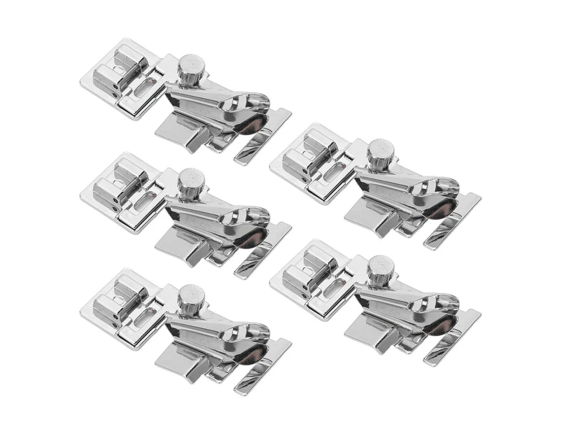 5Pcs Rolled Hem Presser Foot Stainless Steel 2.6X5.5Cm Bias Tape Binder Foot For Household Stitching