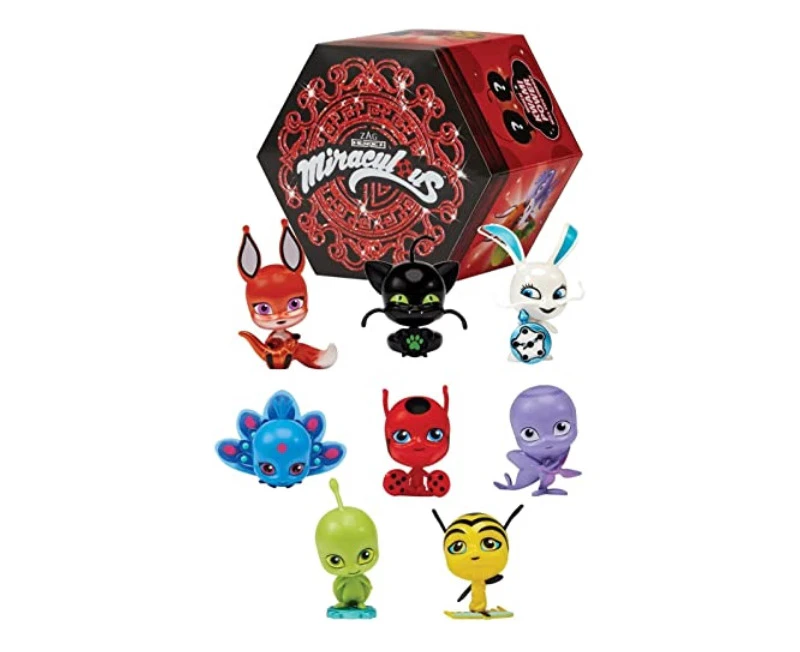 Bandai Miraculous Ladybug And Cat Noir Kwami Surprise Box with Figurine | 2 Surprise Kwami Toy Inside | Mystery Kwami Miraculous Toys, Random Model - MKTP