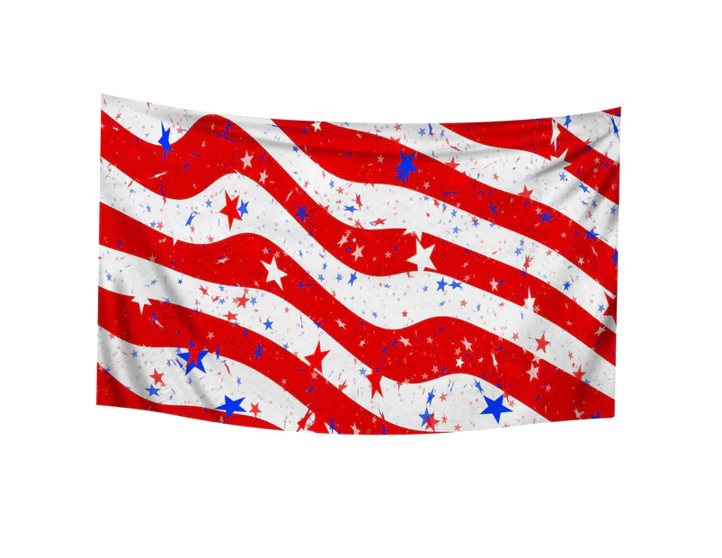 Spa Wrap Reusable Quick-drying American Flag Printing Daily Use Bathroom Towel Wrap Bath Sheet Dorm Supplies -Microfiber