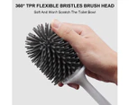 Silicone Toilet Brush with Ventilated Drying Holder,Toilet Bowl Brush Bathroom Cleaning Bowl Brush Black