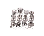 27 Piece Pretend Play Stainless Steel Cooking Toys for Kids Pretend Play Set Dress Up Costumes with Stainless Steel Cookware Pots and Pans Setv