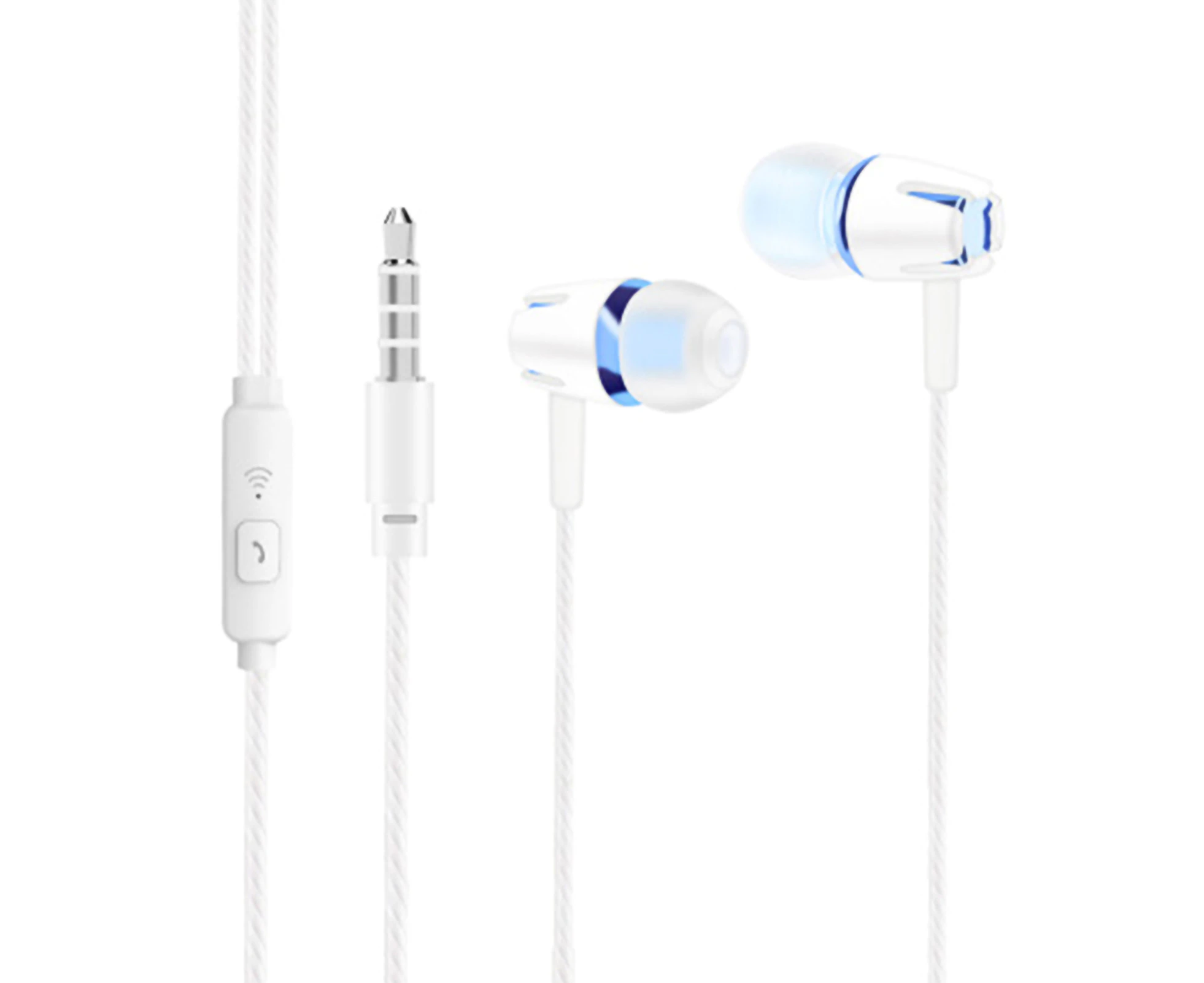 3.5mm Earphone In-ear Heavy Bass Plastic Fashion Wired Headset for Smart Phone - Blue