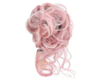 SunnyHouse Hair Wig High-Resilience Elastic Band Easy Care Anti-slip Breathable Dress Up Natural Look Heat-friendly Chignon Wig for Party - Pink