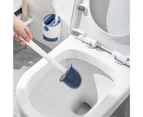 Mbg Toilet Brush Long Handle Multifunctional Portable Wall Hanging Toilet Brush with Holder Set for Home -Blue - Blue